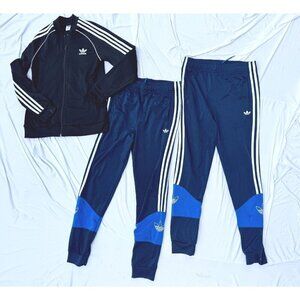 Adidas Originals Boys Youth Sz L PLAY LOT Track Jacket Jogger Pants Trefoil